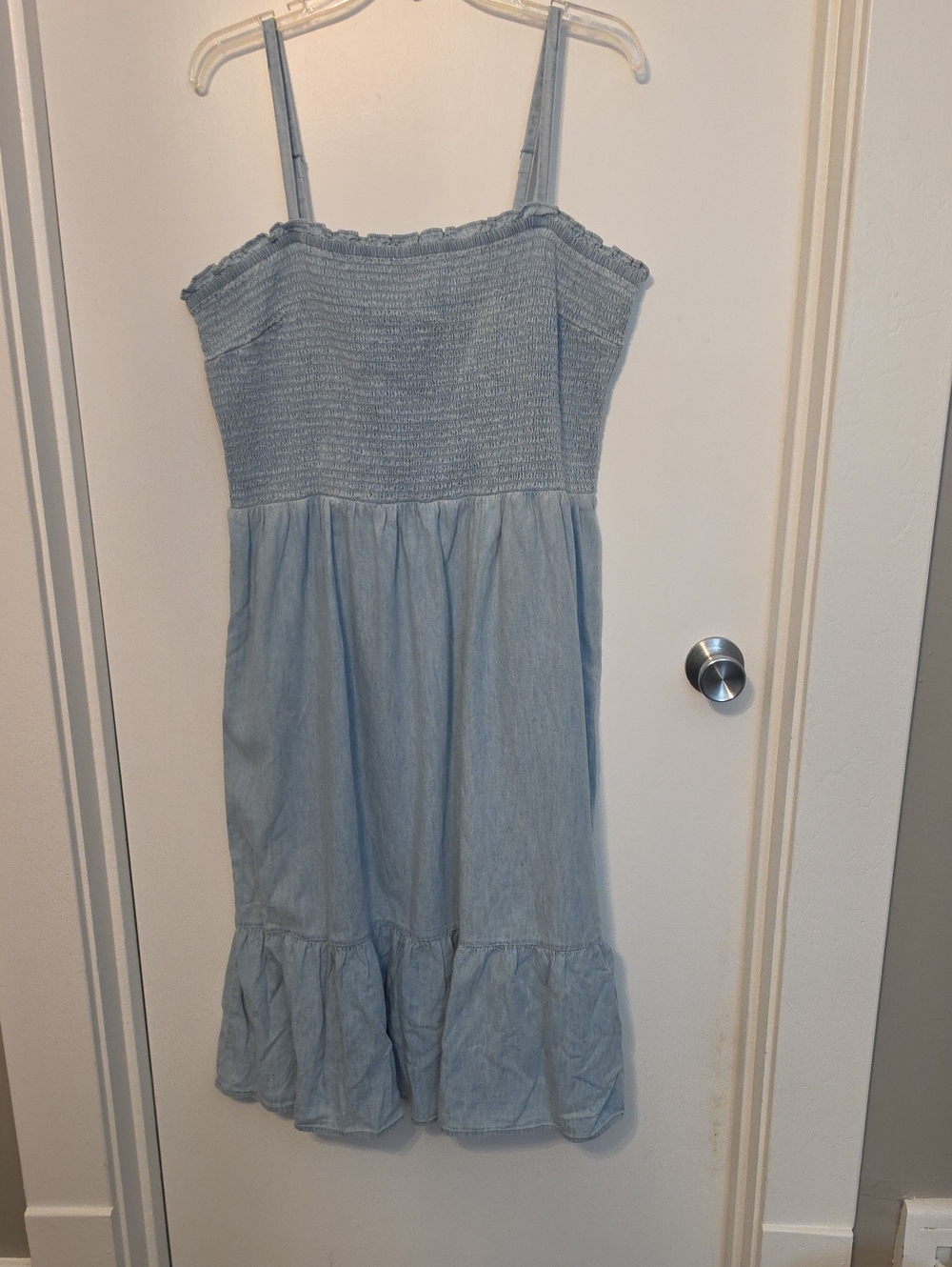 GAP Light Blue Smocked Sundress with Ruffle Hem